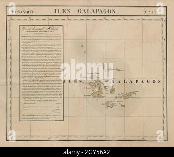 Océanique.Iles Galapagos #17.Îles Galapagos Équateur.Carte VANDERMAELEN 1827 Banque D'Images