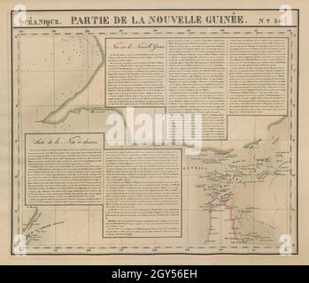 Océanique.Partie de la Nouvelle Guinée #30.Carte VANDERMAELEN 1827 du détroit de Torres Banque D'Images