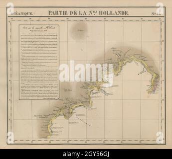 Océanique Partie de la Nlle Hollande #35 Australie occidentale VANDERMAELEN 1827 carte Banque D'Images