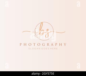 Logo féminin BS.Utilisable pour les logos nature, salon, Spa, cosmétique et Beauté.Elément de modèle de logo Flat Vector. Illustration de Vecteur