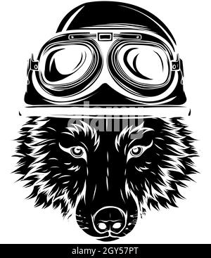 Logo Wolf Vintage motif vectoriel Illustration de Vecteur