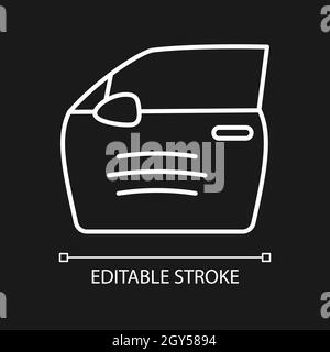 Rayez sur l'icône linéaire blanche de la voiture pour un thème sombre Illustration de Vecteur