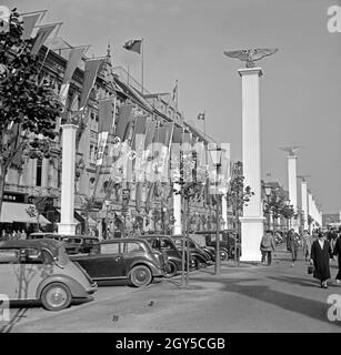 Berlin herausgeputzt ist zum Besuch des Duce Benito Mussolini im September 1937, Deutschland 1930 er Jahre. Capitale de Berlin est décoré pour la visite du duce italien Benito Mussolini en septembre 1937. Banque D'Images