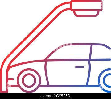 Icône de vecteur linéaire de gradient de collision à véhicule unique Illustration de Vecteur