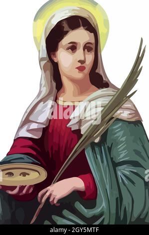 saint luzia vierge immaculée sainte mère bénir illustration Banque D'Images