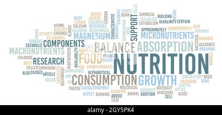 La nutrition comme concept de régime alimentaire sain Résumé Banque D'Images