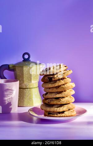 Biscuits aux copeaux de chocolat faits maison Banque D'Images
