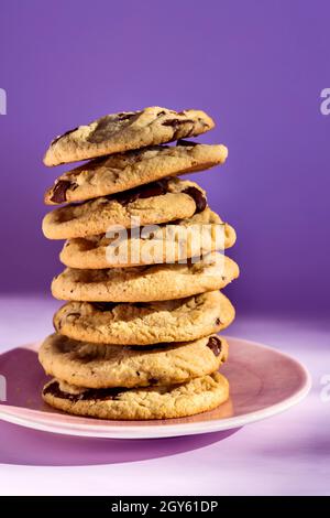 Biscuits aux copeaux de chocolat faits maison Banque D'Images