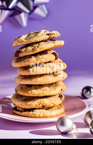 Biscuits aux copeaux de chocolat faits maison Banque D'Images