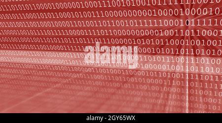 Chiffres de données binaires numériques colorés et arrière-plan de code binaire de diffusion avec faisceaux lumineux. Banque D'Images
