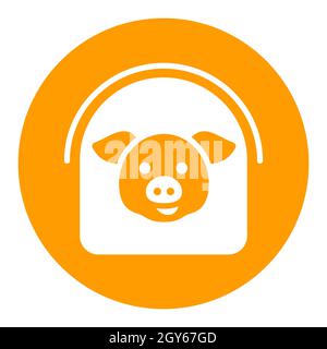 Icône de glyphe blanc pigré. Signe animal de ferme. Symbole graphique pour la conception de votre site Web, votre logo, votre application, votre interface utilisateur. Illustration vectorielle Banque D'Images