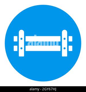 Clôture de ferme en bois de l'icône de glyphe blanc barré. Signe animal de ferme. Symbole graphique pour la conception de votre site Web, votre logo, votre application, votre interface utilisateur. Illustration vectorielle Banque D'Images