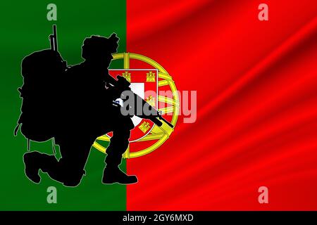 Jour de l'indépendance Portugal. Militaire du Portugal. Jour du souvenir des soldats tombés Portugal. Banque D'Images