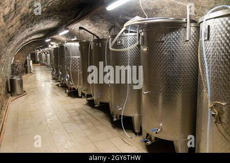 Ancienne cave à vin à Pecs, Hongrie Banque D'Images