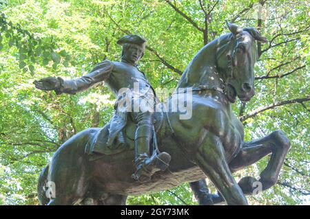 Statue de Paul Revere's North End à Boston Banque D'Images