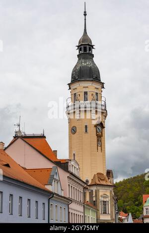 Vieille ville de Bilina, région d'Usti nad Labem, République tchèque Banque D'Images