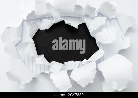 Rompre le bloc d'écriture, présentant un résultat différent, Afficher Une nouvelle approche Banque D'Images