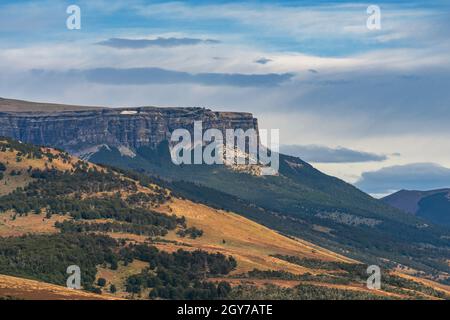 Paysage dans le nord de Puerto Natales, Ultima Esperanza, Chili Banque D'Images