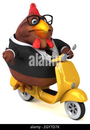 Fun poulet - 3D Illustration Banque D'Images