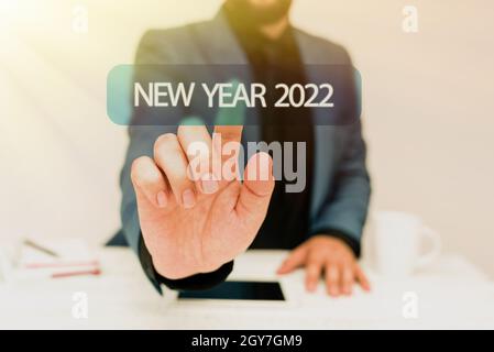 Inspiration montrant le signe de la nouvelle année 2022, Business Approach Accueil célébrer les fêtes de fin d'année meilleurs voeux présenter communication Technology SMA Banque D'Images