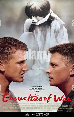 Victimes de l'année de guerre : 1989 États-Unis Directeur : Brian de Palma Sean Penn, Michael J. Fox affiche américaine Banque D'Images