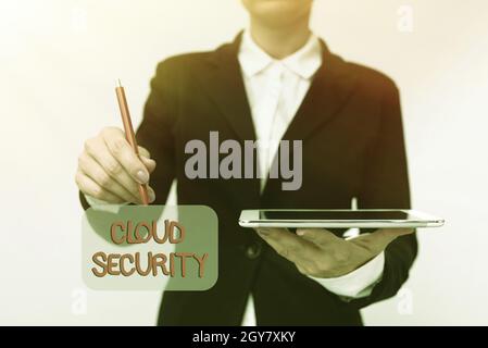Inspiration montrant Sign Cloud Security, Business Showcase imposant un système sécurisé de données existantes sur Internet présentant de nouvelles idées technologiques Banque D'Images