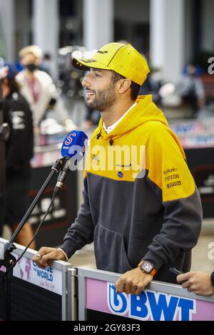 Tuzla, Turquie.7 octobre 2021 : RICCIARDO Daniel (aus), McLaren MCL35M, portrait du Grand Prix turc de Formule 1 Rolex 2021, 16e tour du Championnat du monde de Formule 1 de la FIA 2021 du 8 au 10 octobre 2021 sur le Parc d'Istanbul, à Tuzla, Turquie - photo: Xavi Bonilla/DPPI/LiveMedia Banque D'Images