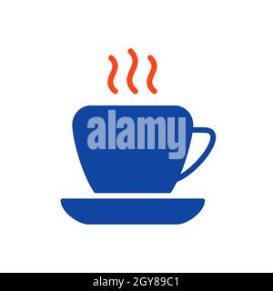 Icône de glyphe de contour de tasse à café. Panneau commercial. Symbole graphique pour la conception de votre site Web, votre logo, votre application, votre interface utilisateur. Illustration vectorielle, EPS10. Banque D'Images