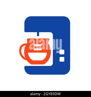 Icône en forme de glyphe pour machine à café. Panneau de l'espace de travail. Symbole graphique pour la conception de votre site Web, votre logo, votre application, votre interface utilisateur. Illustration vectorielle, EPS10. Banque D'Images