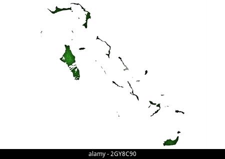 Carte des Bahamas sur feutre vert Banque D'Images