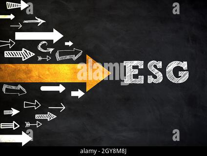 Gouvernance sociale environnementale - concept ESG Banque D'Images