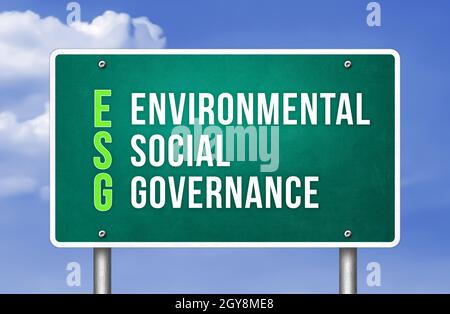 Gouvernance sociale environnementale ESG dans les entreprises Banque D'Images