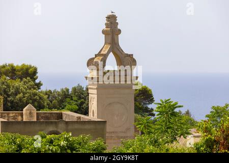 Monastère charitain Renaissance du XIVe siècle (Certosa San Giacomo), île de Capri, Naples, Italie.C'est maintenant un musée et est utilisé pour des événements culturels Banque D'Images