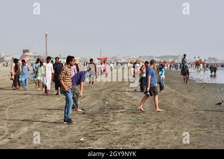Style de vie à Clifton Beach à Karachi, Pakistan Banque D'Images