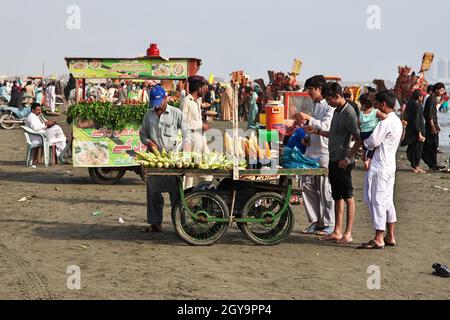 Style de vie à Clifton Beach à Karachi, Pakistan Banque D'Images