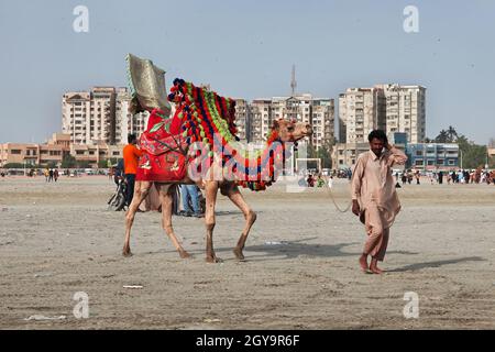 Style de vie à Clifton Beach à Karachi, Pakistan Banque D'Images