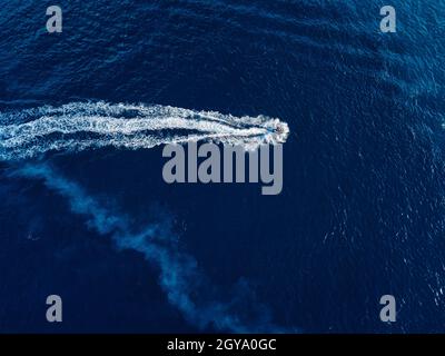 Vue aérienne du scooter des mers, Maldives Banque D'Images