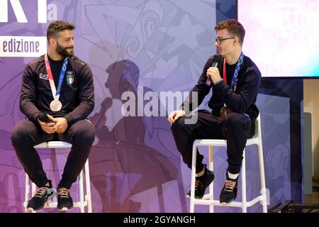 Trento, Trento, Italie, 07 octobre 2021,Mirko Zanni - Nino Pizzolato pendant le Festival dello Sport 2021 - jeudi - événements Banque D'Images