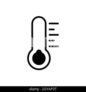 Icône de glyphe à vecteur froid du thermomètre. Signe de météorologie. Symbole graphique pour le site Web et les applications de voyage, de tourisme et de météo, design, logo, application, interface utilisateur Banque D'Images