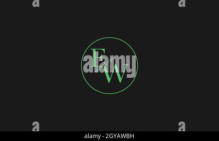 LETTRES LOGO EW AVEC EFFET D'ESPACE NÉGATIF POUR UTILISATION SUR ILLUSTRATION Illustration de Vecteur