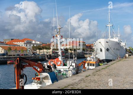 Gil Eanes Musée naval historique bateau bateau à Viana do Castelo marina, au Portugal Banque D'Images