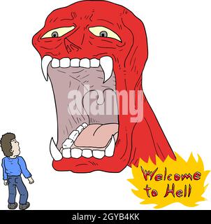 Bienvenue dans le message de l'enfer Illustration de Vecteur