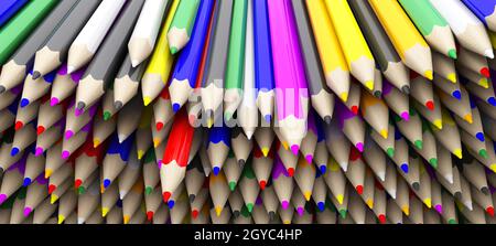 3D Render of crayons de couleur Banque D'Images