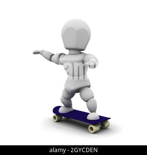 3D render of quelqu'un skateboard Banque D'Images