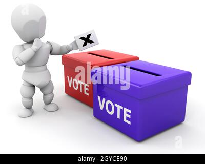 3D render of vote quelqu'un Banque D'Images