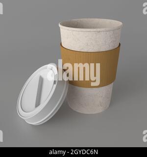 Rendu 3d de la tasse à café Trakeaway Banque D'Images