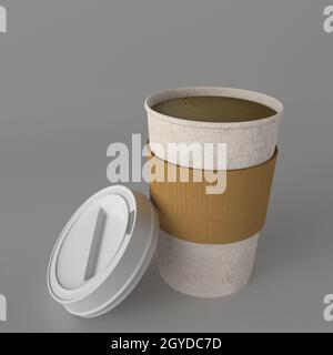 Rendu 3d de la tasse à café Trakeaway Banque D'Images