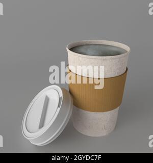 Rendu 3d de la tasse à café Trakeaway Banque D'Images