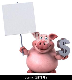 Fun pig - 3D Illustration Banque D'Images