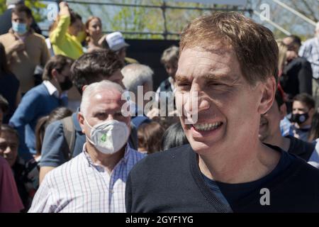 Tigre, Argentine.07e octobre 2021.Diego Santilli, candidat à la vice-présidente nationale de la province de Buenos Aires après avoir relancé la campagne électorale.(Photo par Esteban Osorio/Pacific Press) crédit: Pacific Press Media production Corp./Alay Live News Banque D'Images